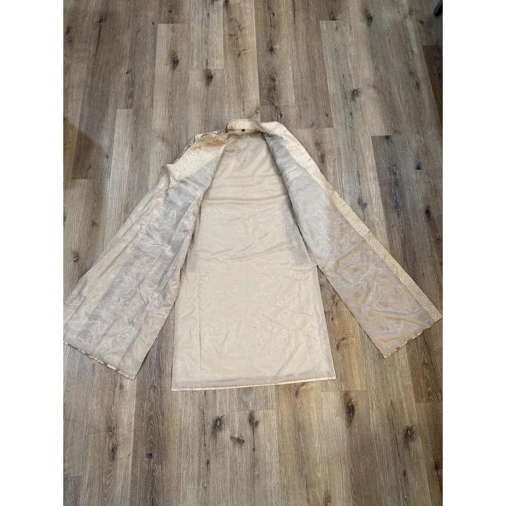 Sherwani Long Coat Mens 38 Cream Gold Paisley Embroidered Bollywood Desi Groom